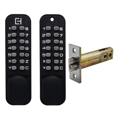 Elements Digital Lock -Mechanical Dual Keypad (Tubular Lock) -Black