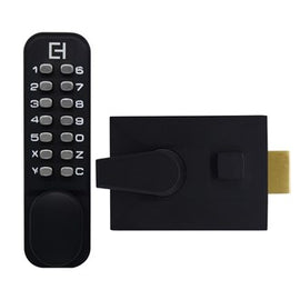 Elements Digital Lock -Mechanical Keypad (Rim Lock) -Black