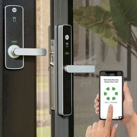 YALE UNITY SECURITY SCREEN DOOR LOCK SILVER